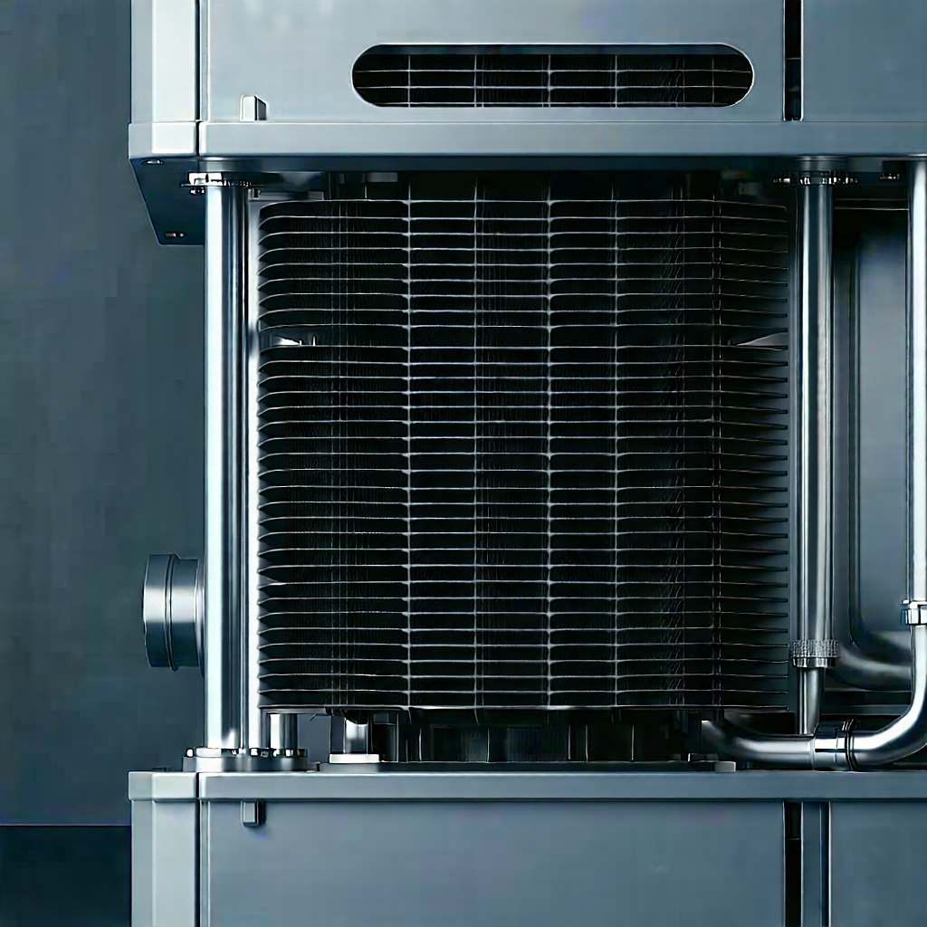 Tech 3d Render: Close-up Of Cooling System With Large Metal