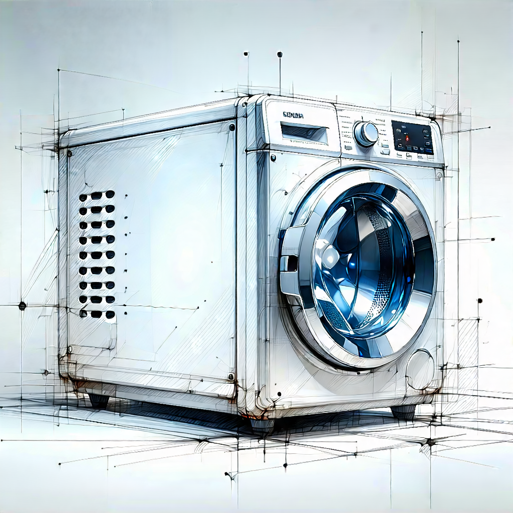 Tech Pastel Drawing: Innovative Smart Appliance Design With White Washing