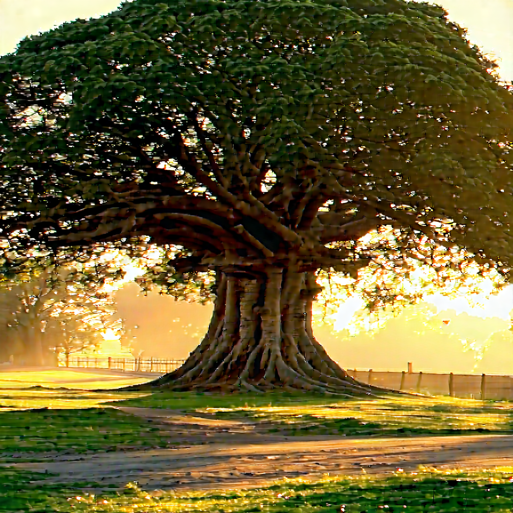 Nature Hdr Photography: (ancient:1.21) Tree In Natural Setting With Large Tree