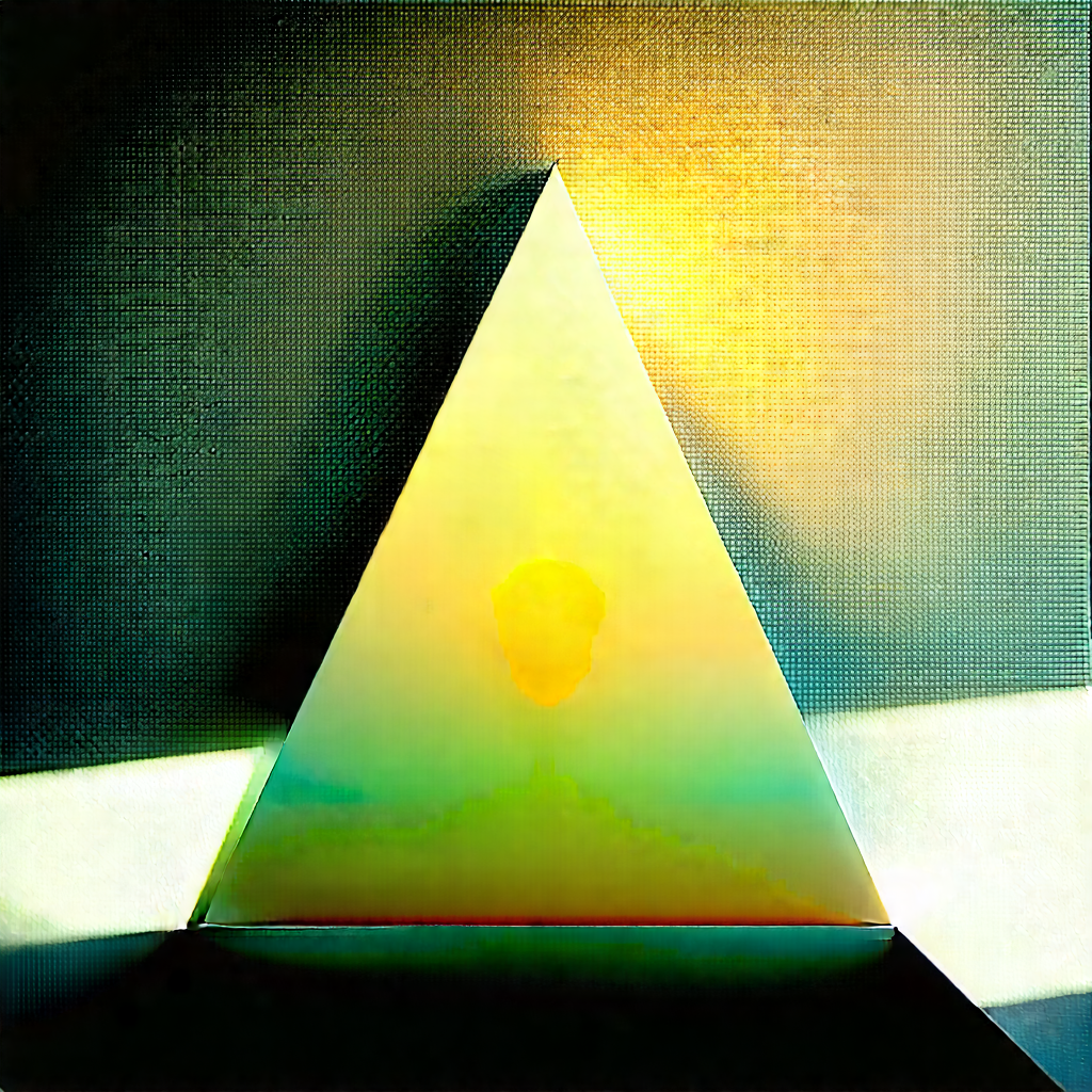 Abstract Art Nouveau Style: Triangular composition with (dramatic:1.4) contrast