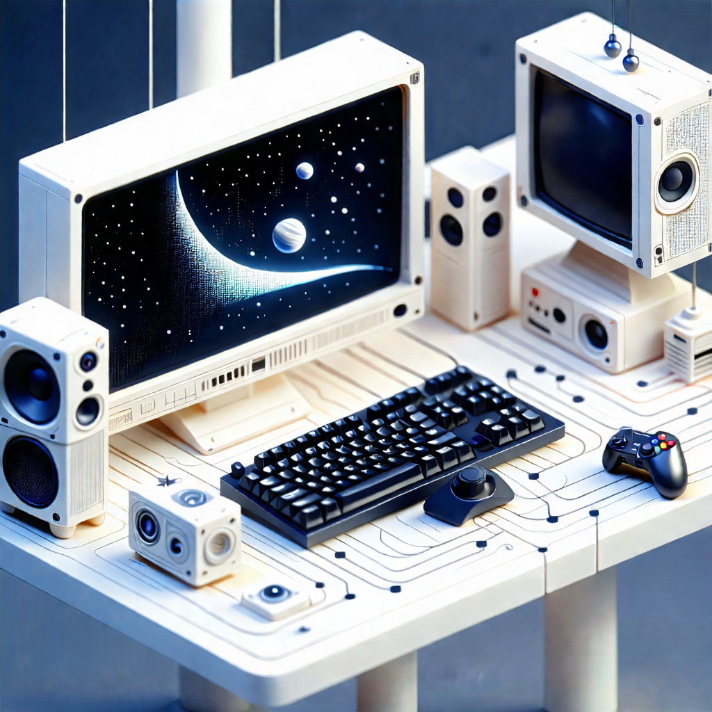 Tech Isometric Design: Entertainment technology in research center