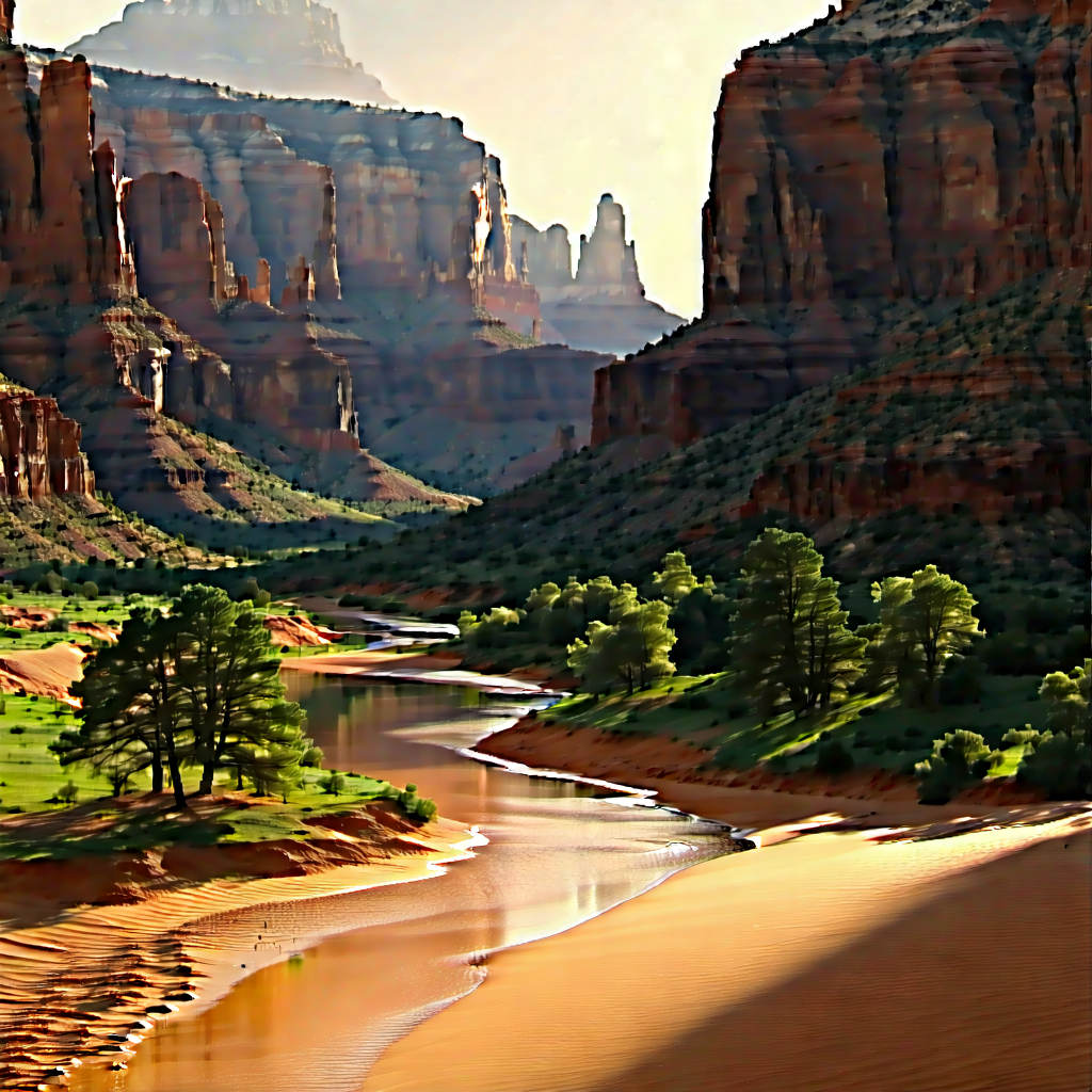 Nature Product Photography: Canyon During Golden Hour With Beautiful Landscape