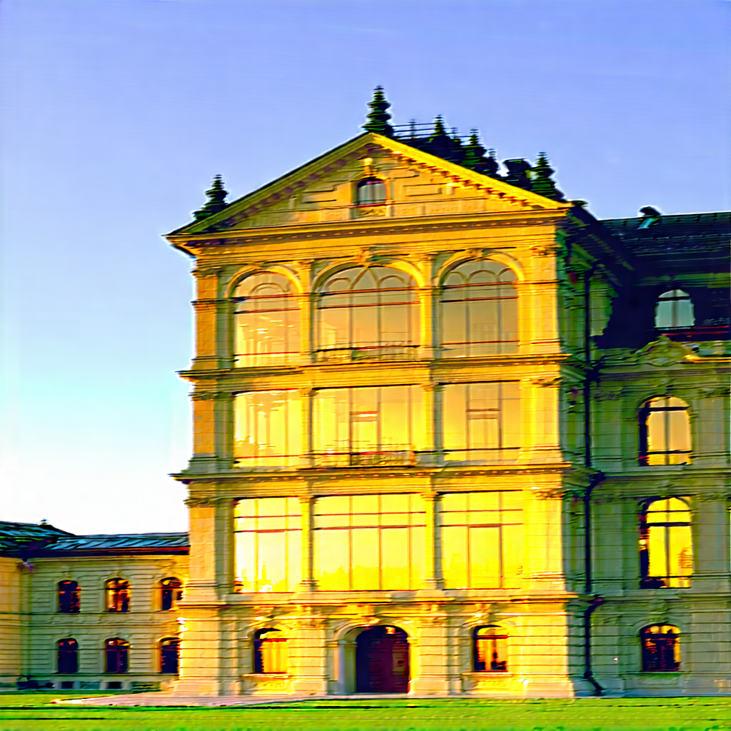 Urban Hdr Photography: Historic Building With Reflective Glass With Large, Building