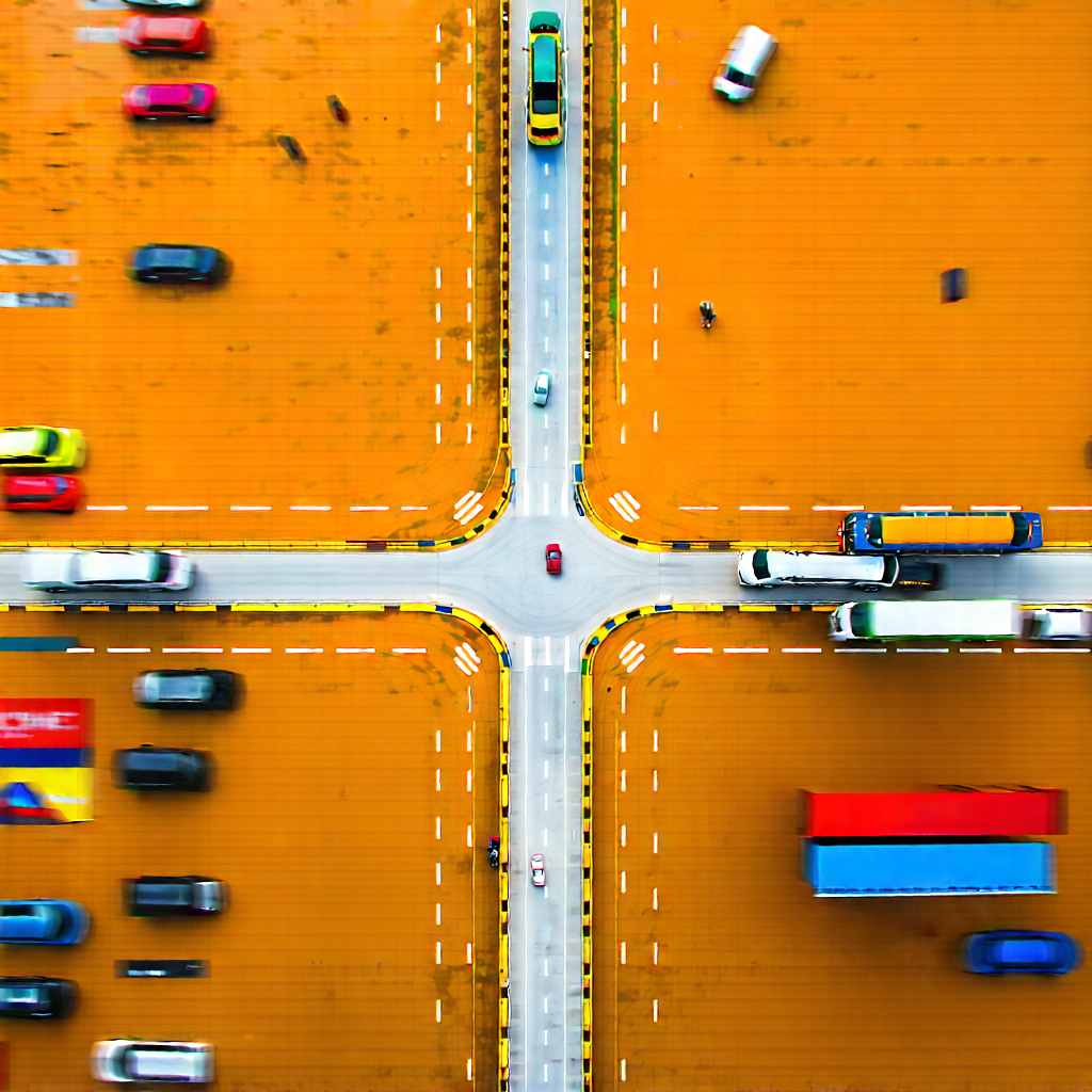Urban Advertising Photography: Aerial view of transportation hub