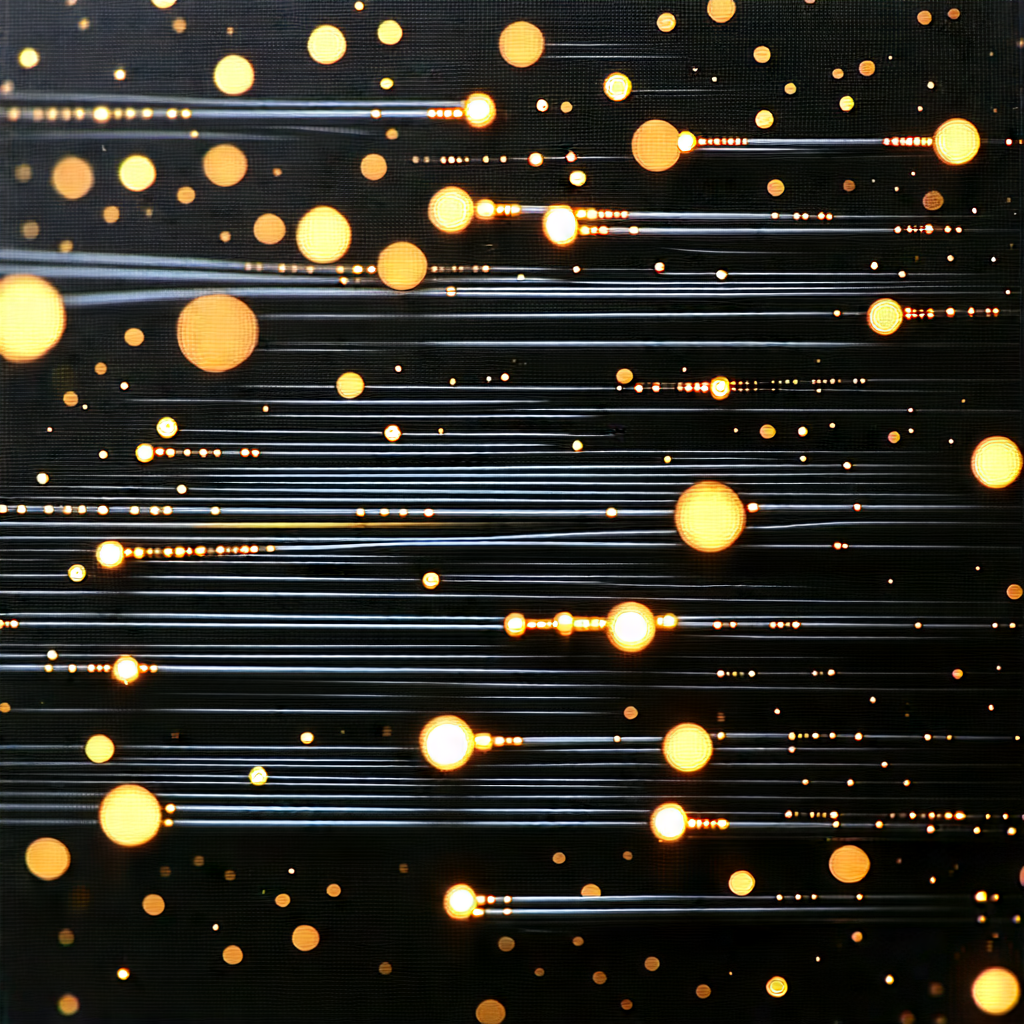 Tech Oil Painting: Close-up of fiber optic cables