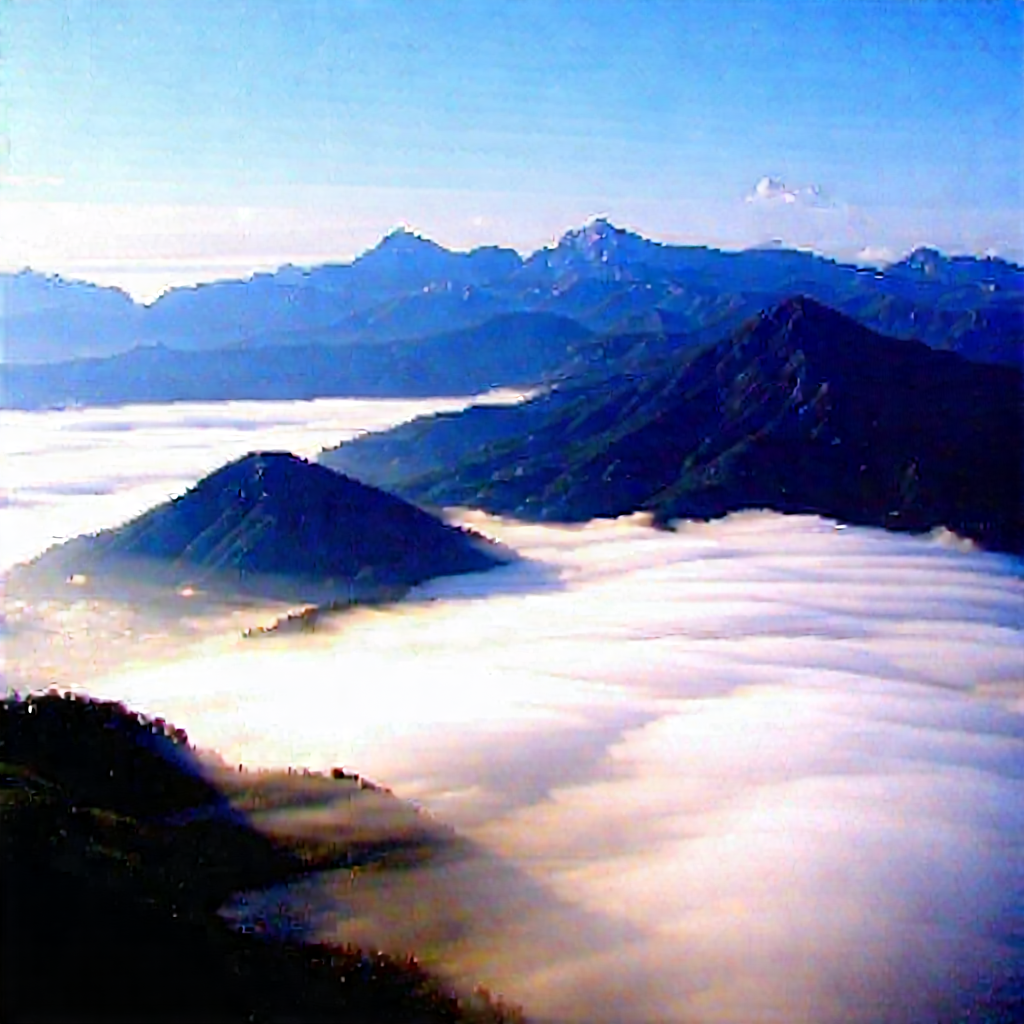 Nature Long Exposure Photography: Mountain range during foggy morning