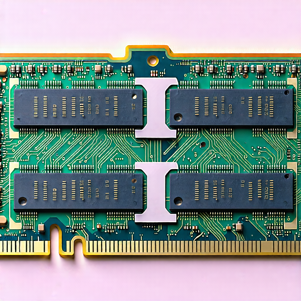 Tech Pastel Drawing: Close-up of memory module