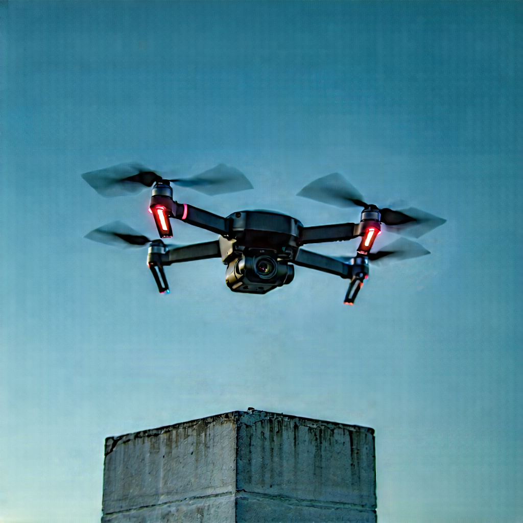 Business Drone Photography: Creative Professional Using Smartphone With Drone Flying