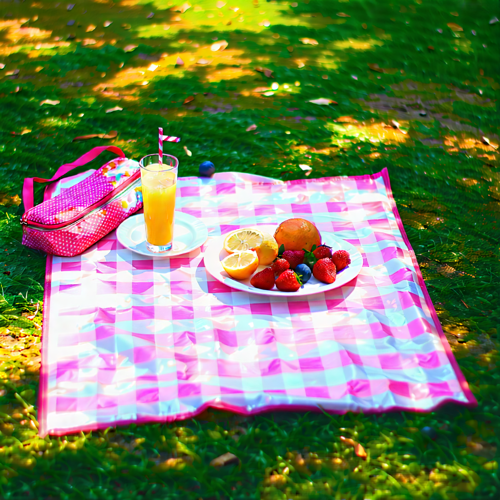 Lifestyle Aerial Photography: Summer Picnic During Festival Time With Picnic Blanket