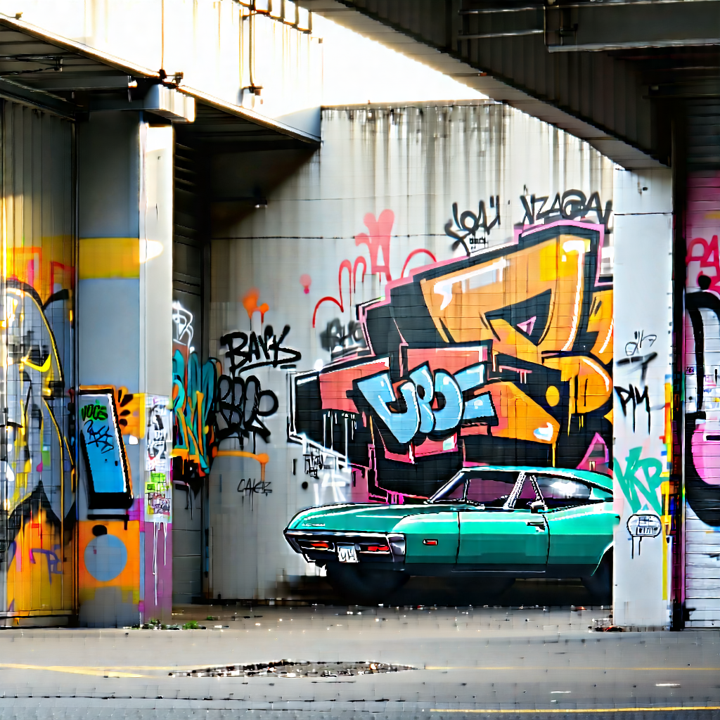Urban Product Photography: Urban Street (art:1.45) Viewing Scene With Green White