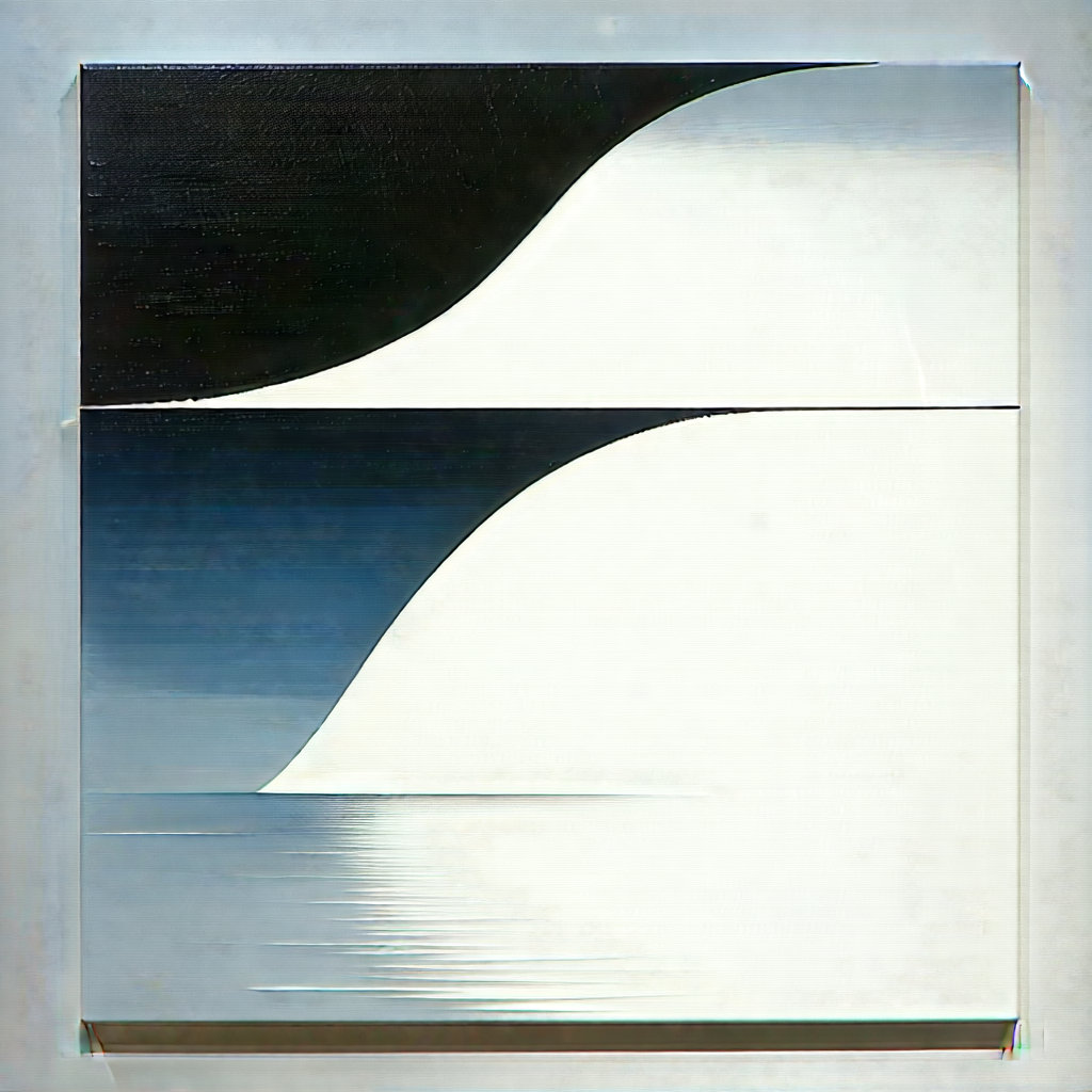 Abstract Acrylic Painting: Order Represented Through Negative Space With Painting Wave