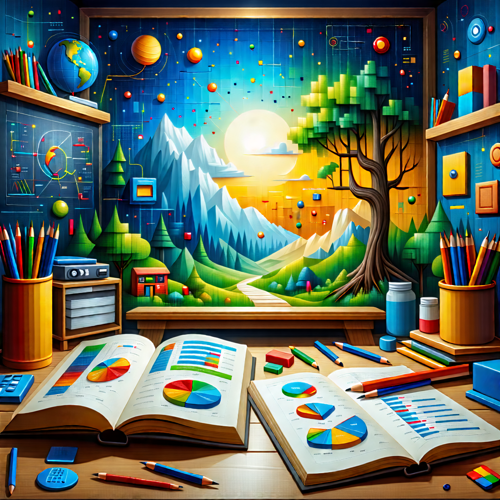 Tech Acrylic Painting: Educational Technology In Research Center With Image, There