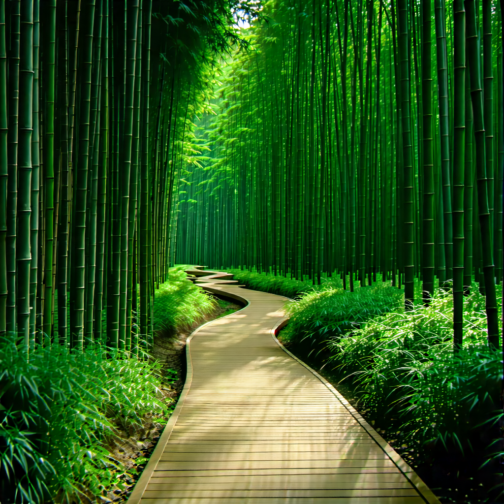 Nature Advertising Photography: Path through bamboo grove