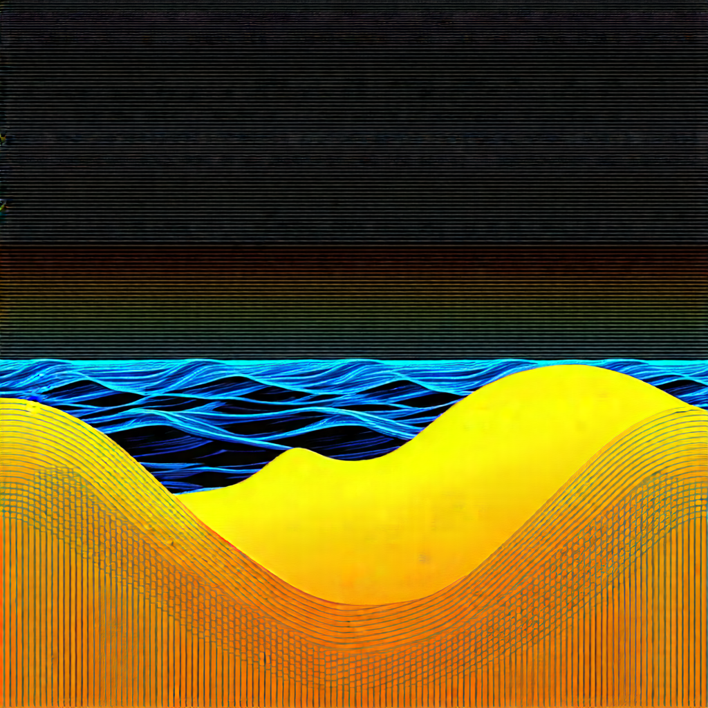 Nature Architectural Photography: Ocean waves surrounded by autumn (trees:1.46)