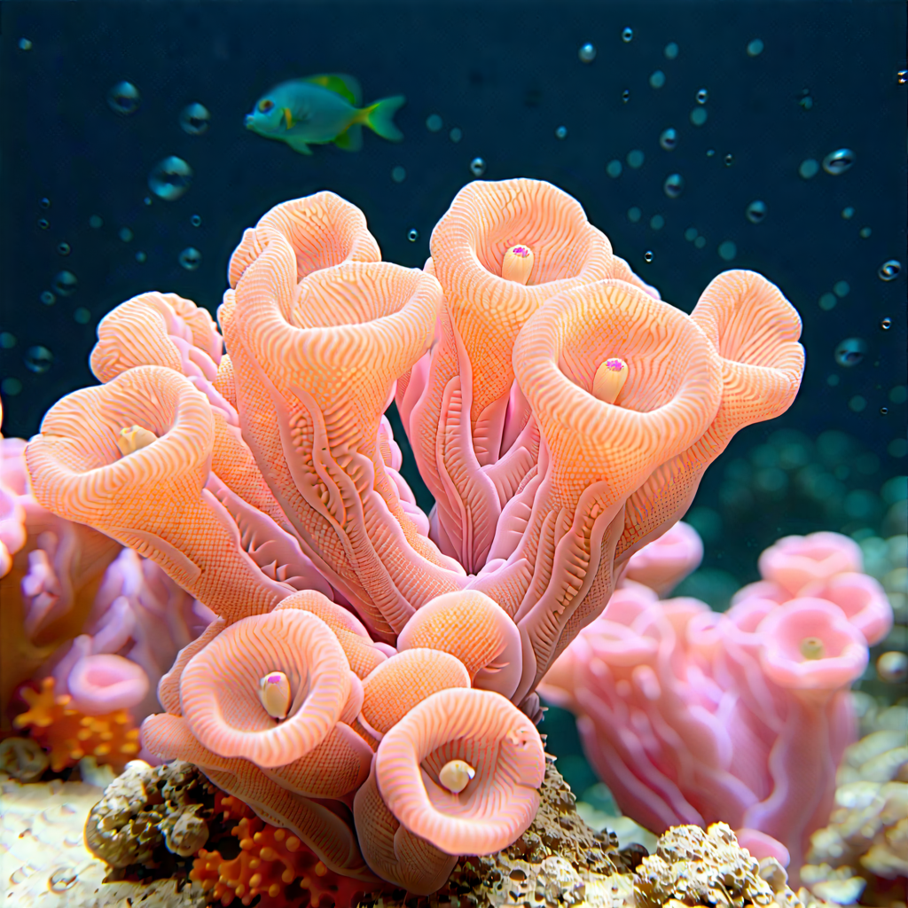 Nature Graphic Design: Coral reef in spring bloom