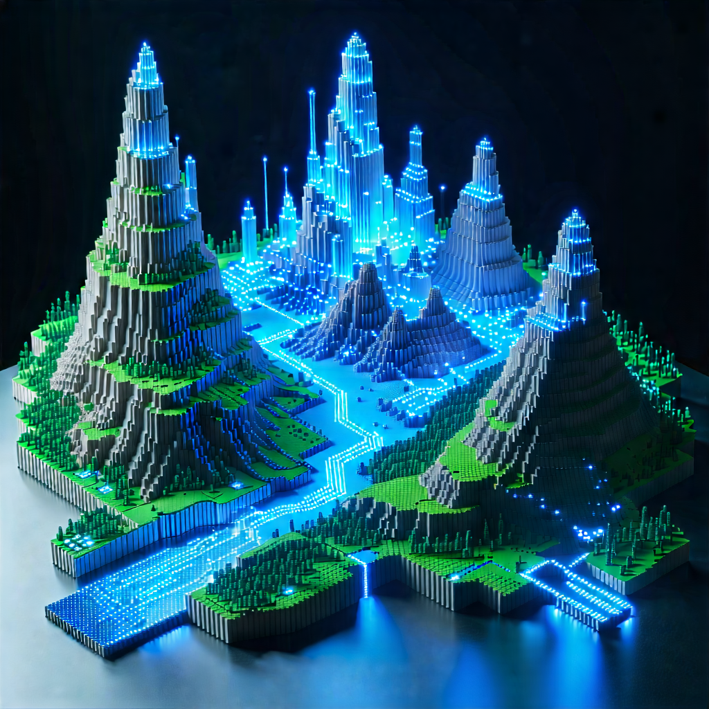 Tech Voxel Art: Artificial Intelligence Visualization With Model City