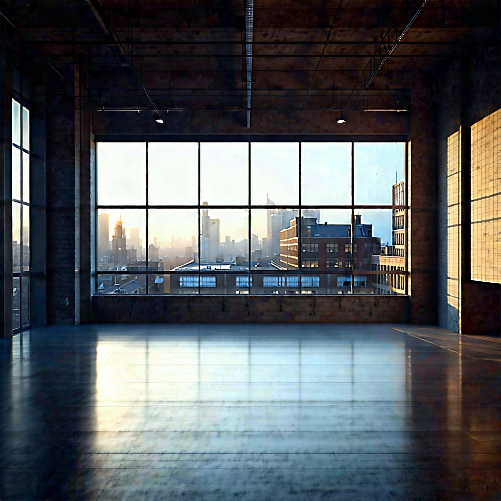 Urban Architectural Photography: Urban Loft With Dramatic Lighting With Large Window