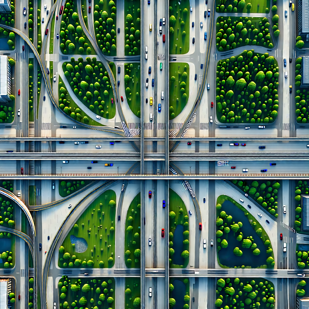 Urban Macro Photography: Aerial view of transportation hub
