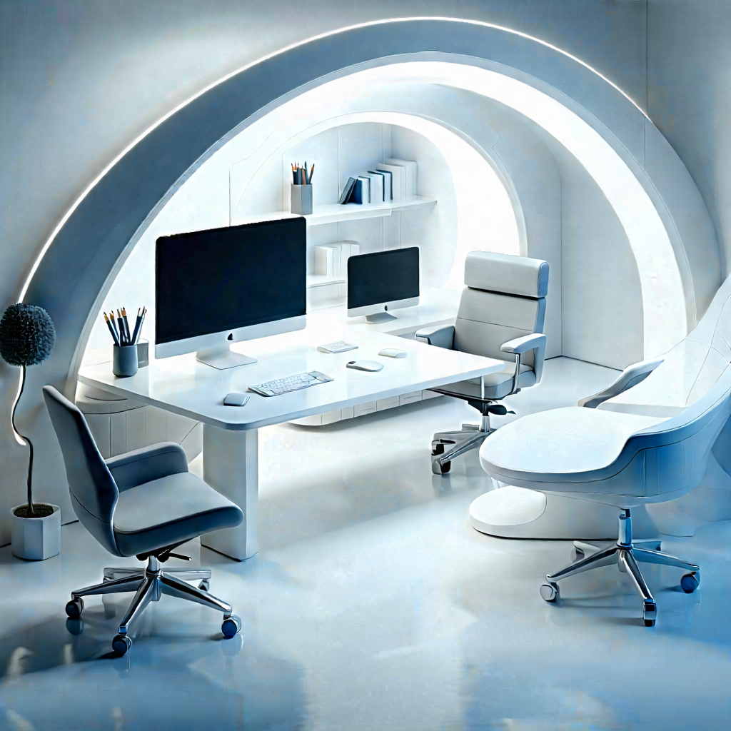 Tech Low Poly: Futuristic Tech Startup Office With Modern, White
