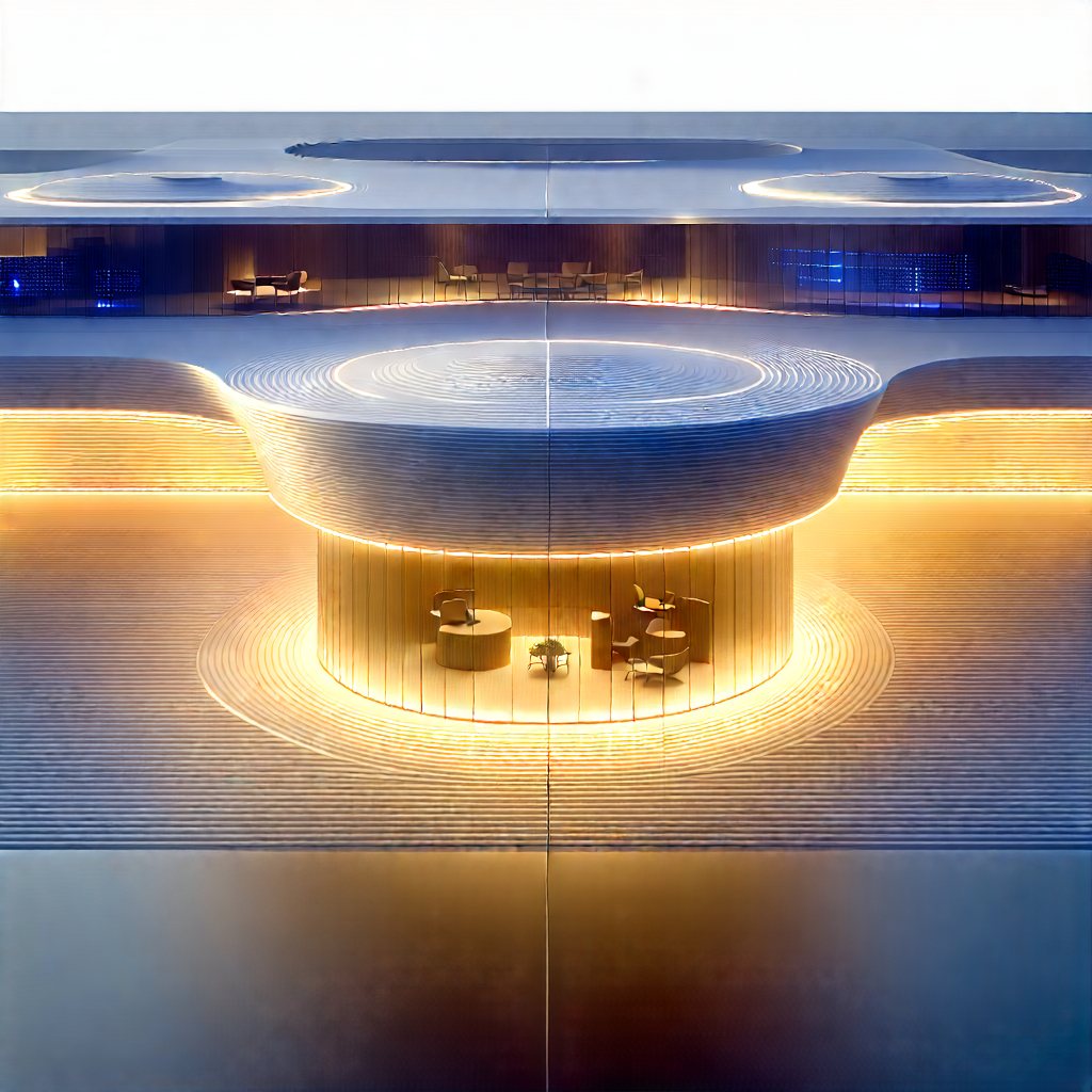Tech Aerial Photography: Futuristic Innovation Hub With Large, Modern