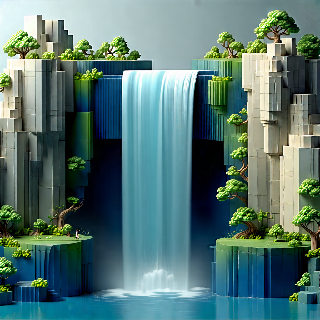 Nature Minimalist Design: Waterfall in dry season
