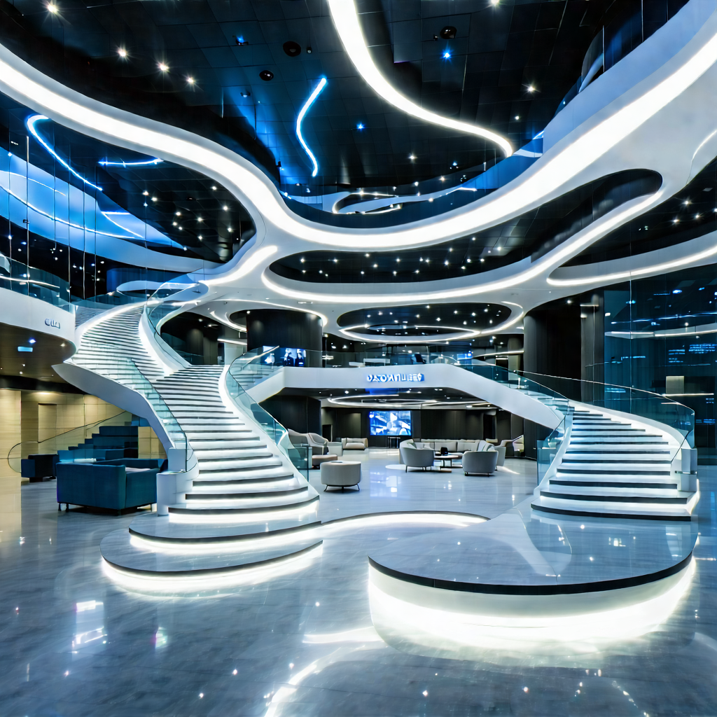 Tech Architectural Photography: Futuristic Tech Startup Office With Large, Modern