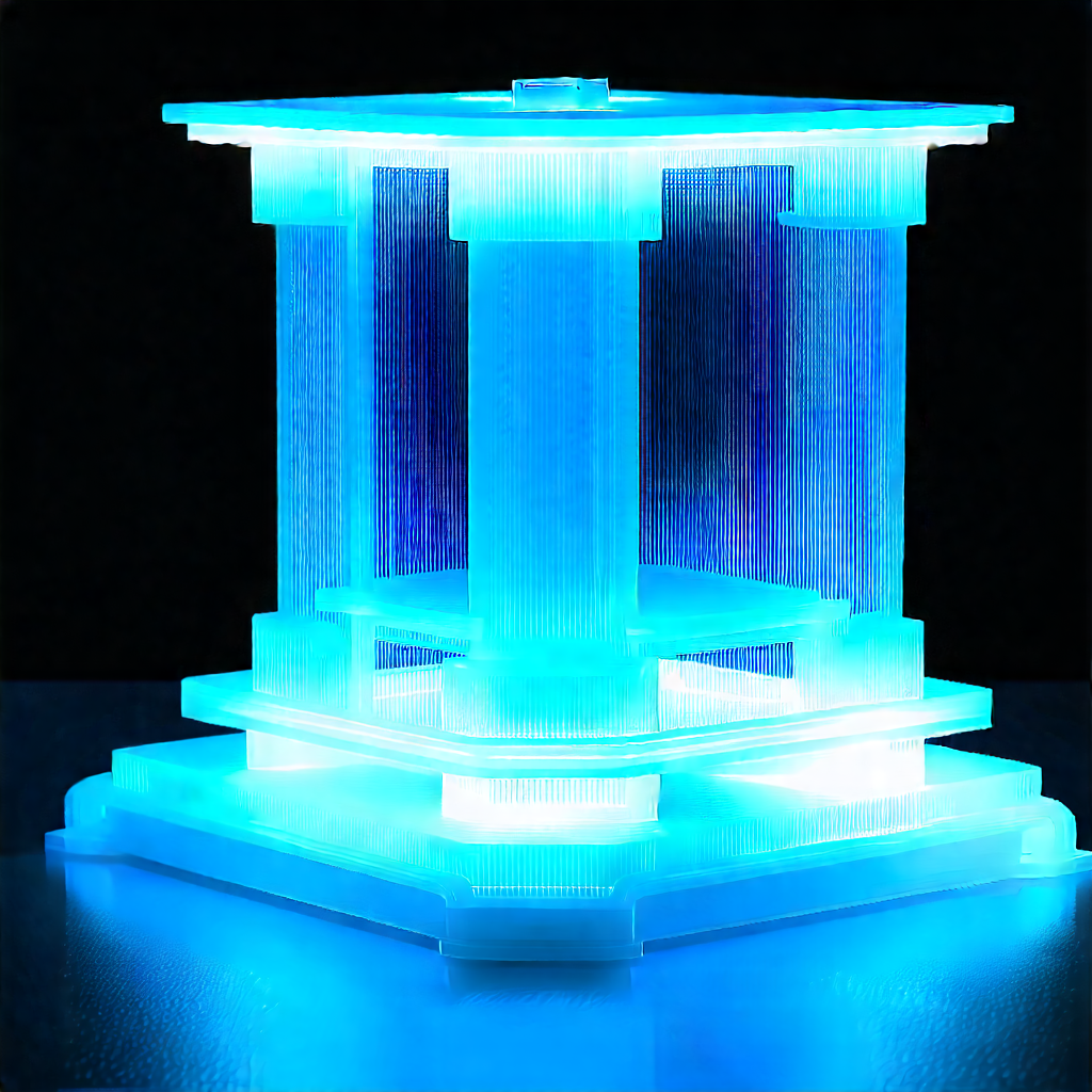 Tech Drone Photography: 3d printer with blue light glow