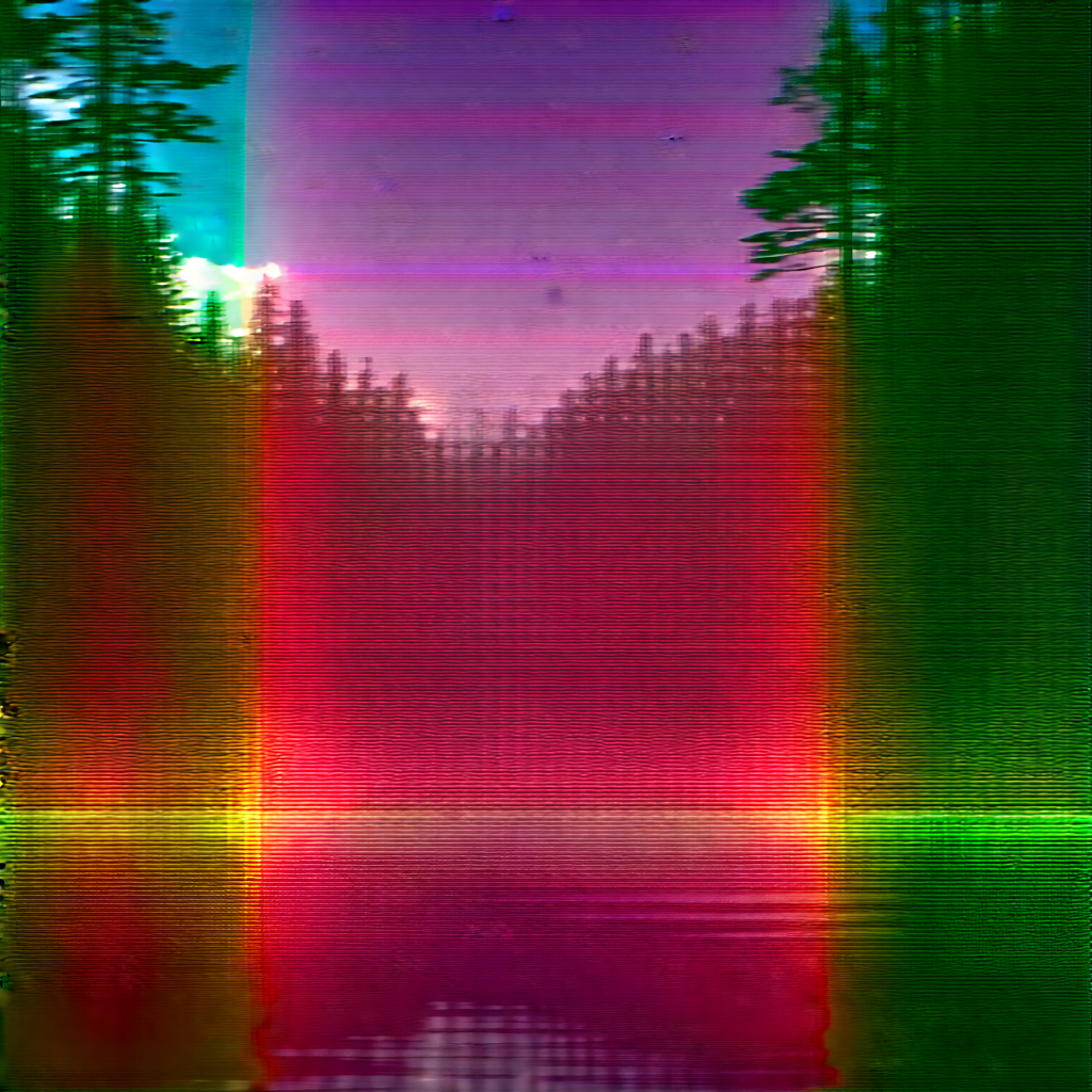 Nature Blender Artwork: Rainbow over forest clearing