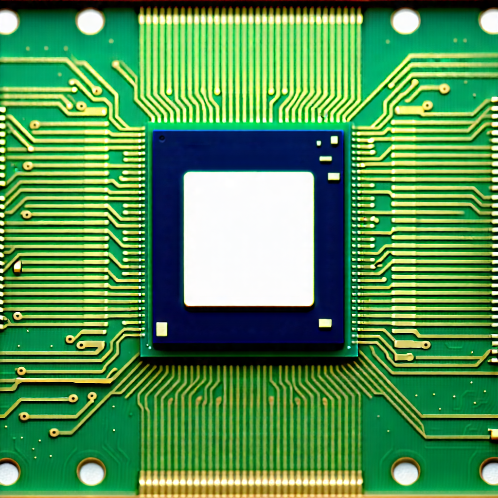 Tech Woodcut Print: Close-up of microprocessor