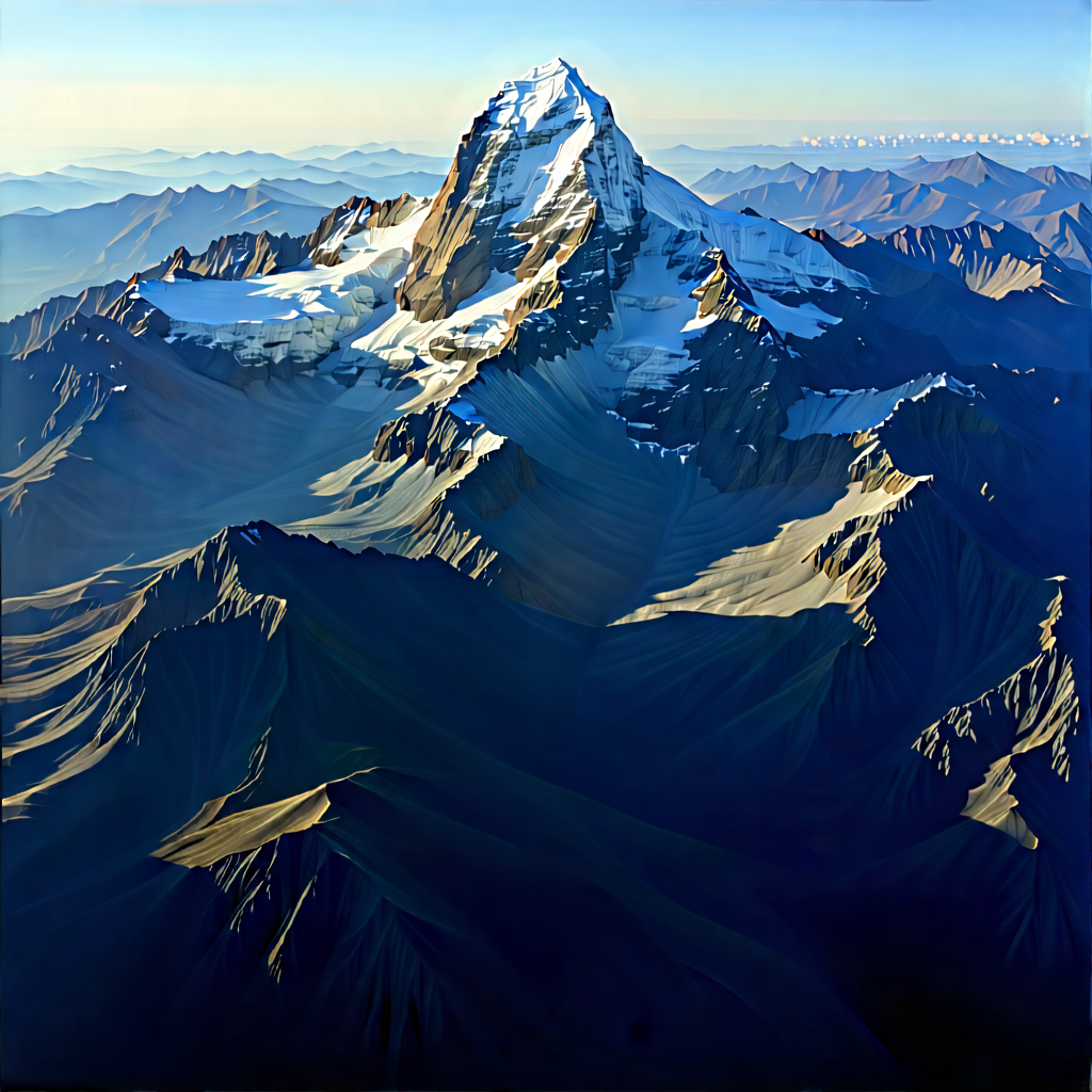 Nature Infographic Style: Aerial View Of Mountain Range With Majestic Mountain