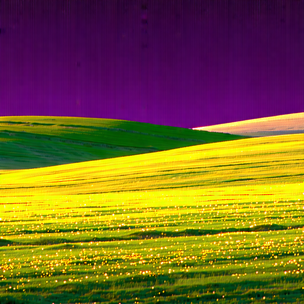 Nature Flat Design: Meadow During Golden Hour With Large, Open