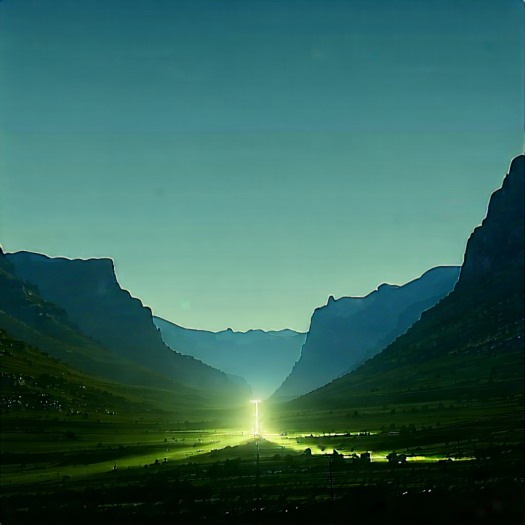 Nature 3d Render: Valley During Night With Beautiful Painting
