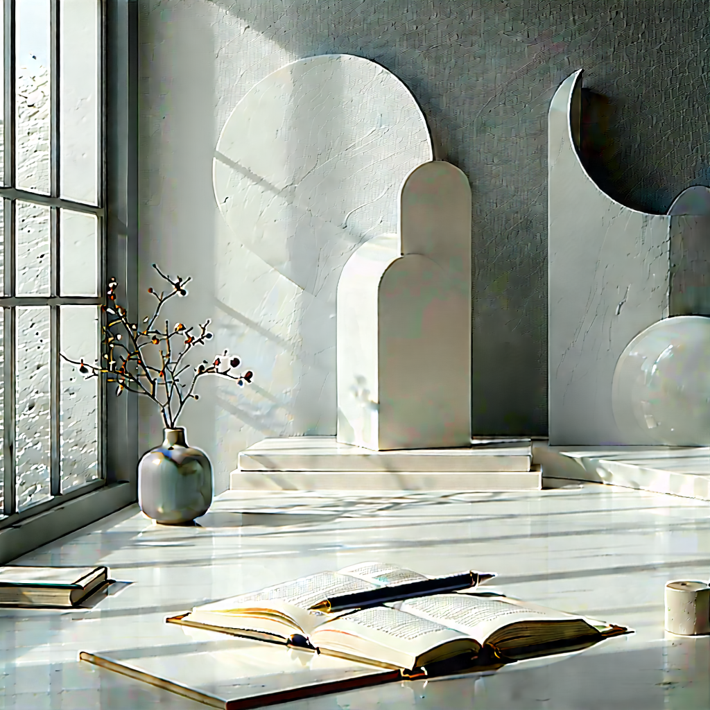 Abstract Infographic Style: Minimalist Study With Subtle Texture With Room Large