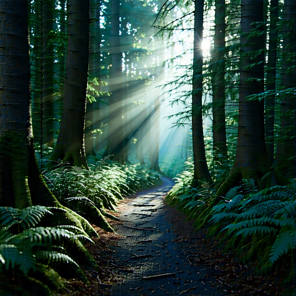 Nature Editorial Photography: Path Through Dense Forest With Serene Forest