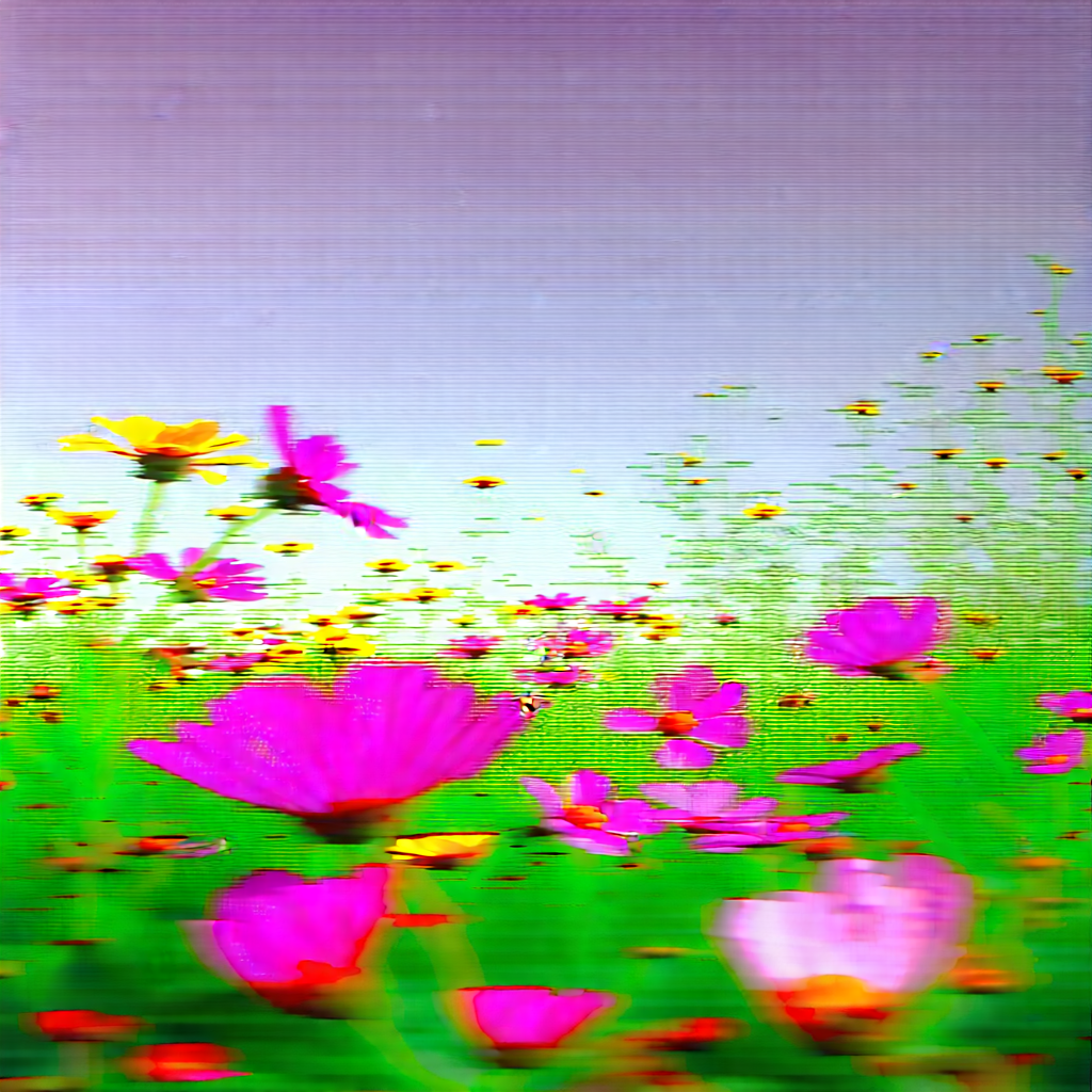 Nature Matte Painting: Wildflowers In Natural Setting With Beautiful Field