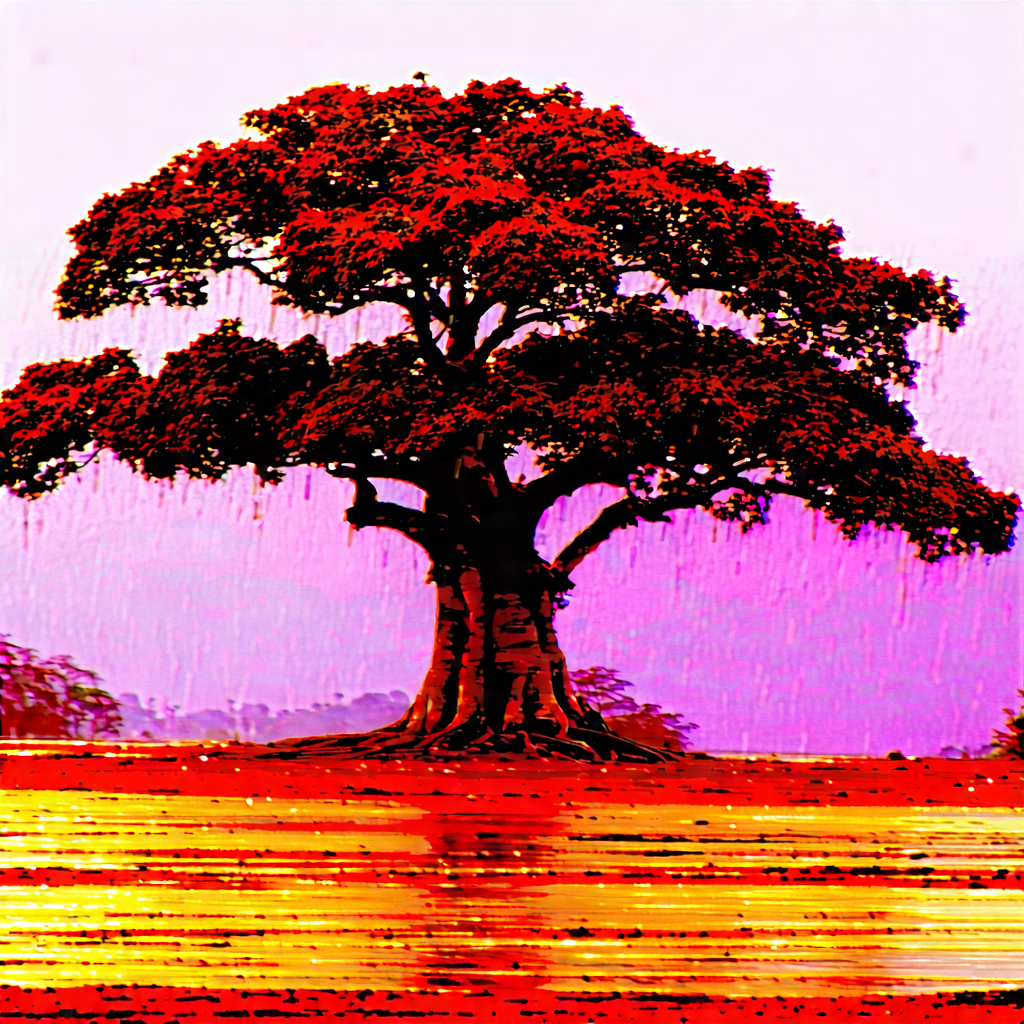 Nature Professional Photography: Ancient tree in rainy season