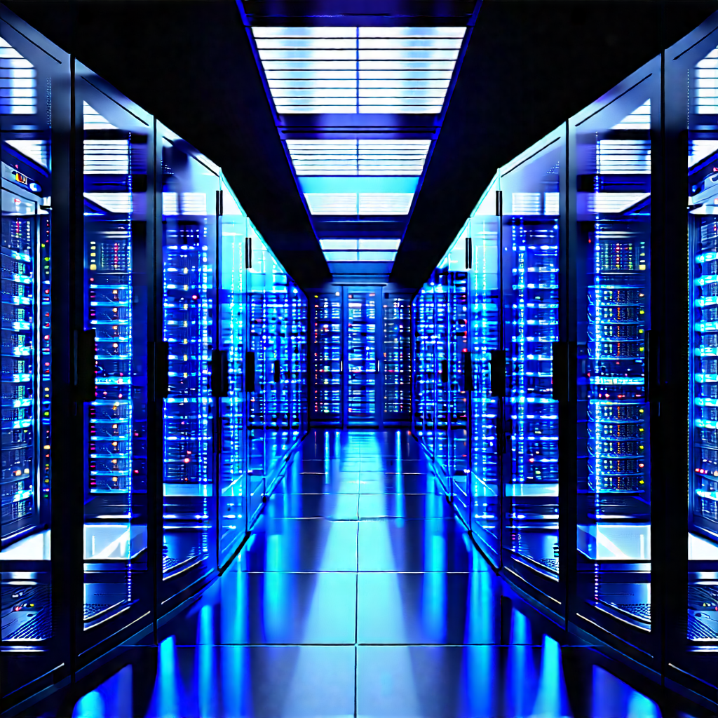 Tech Product Photography: (futuristic:1.25) server room