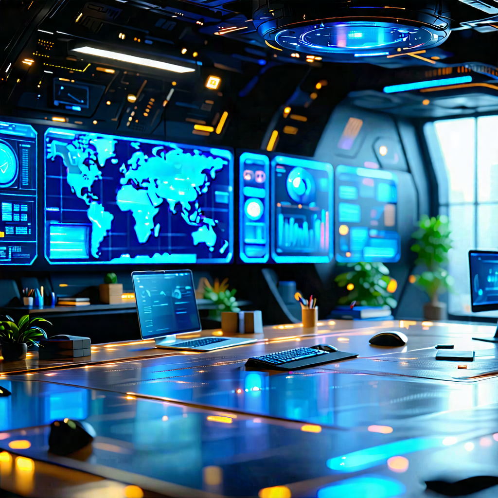 Tech Advertising Photography: Futuristic tech startup office