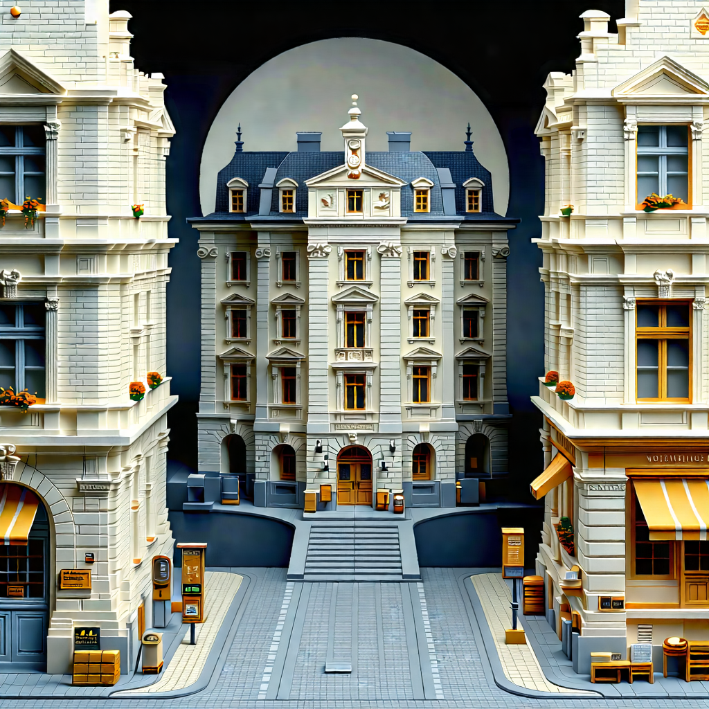 Urban Isometric Design: Urban Street With Historic Buildings With Model City