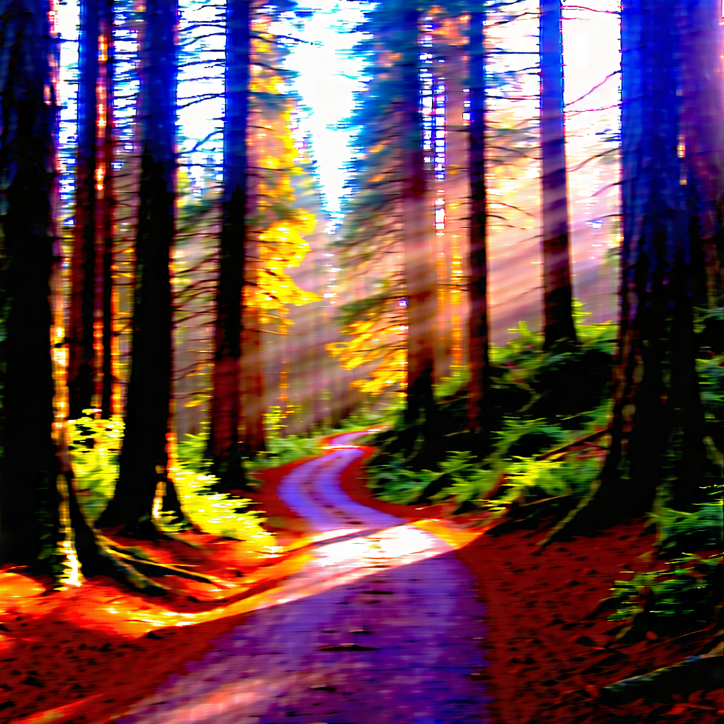 Nature Matte Painting: Path Through Redwood Forest With Forest Path