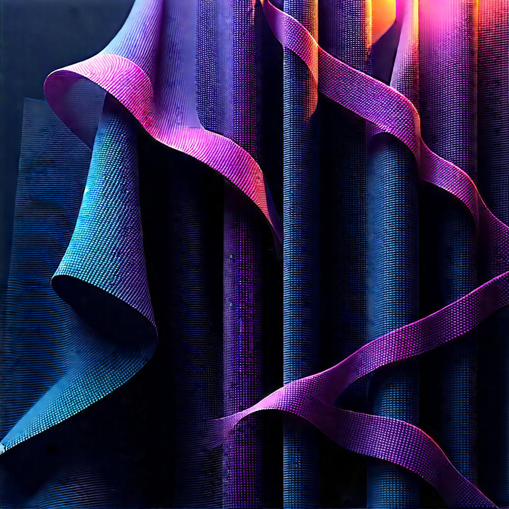 Abstract Cyberpunk Style: Fabric construction with dimension