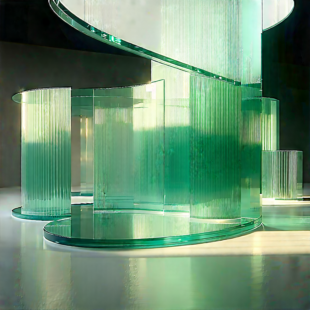 Abstract Product Photography: Glass Structure With Tension With Large Glass