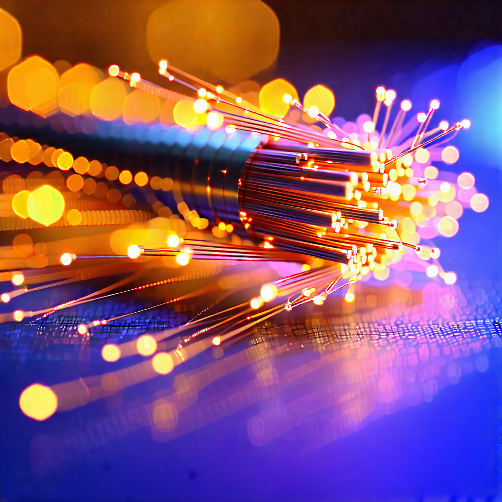 Tech Stock Photography: Close-up Of Fiber Optic Cables With Close-up Wire