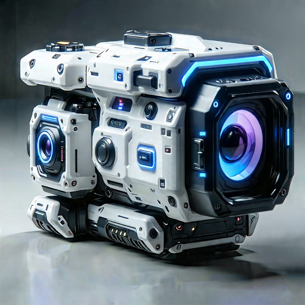 Tech Low Poly: Innovative Communication Tool (design:1.45) With White Camera