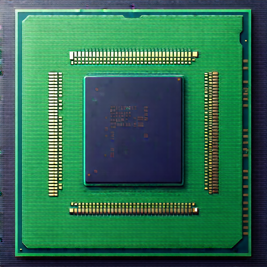 Tech Product Photography: Close-up of microprocessor