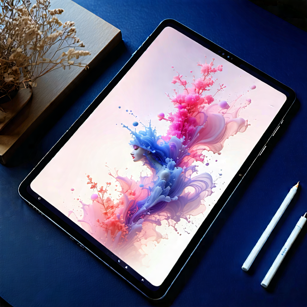 Tech Advertising Photography: Tablet with digital artwork