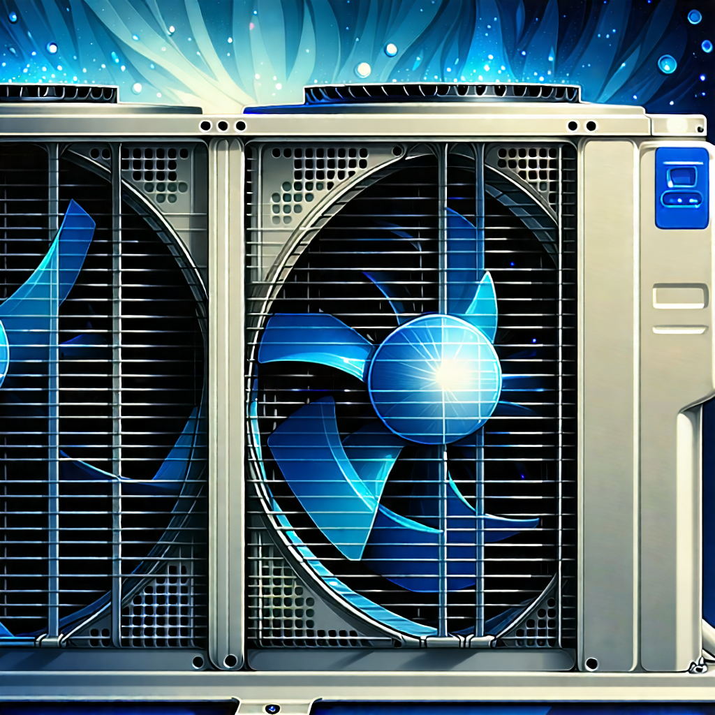 Tech Acrylic Painting: Close-up of cooling system