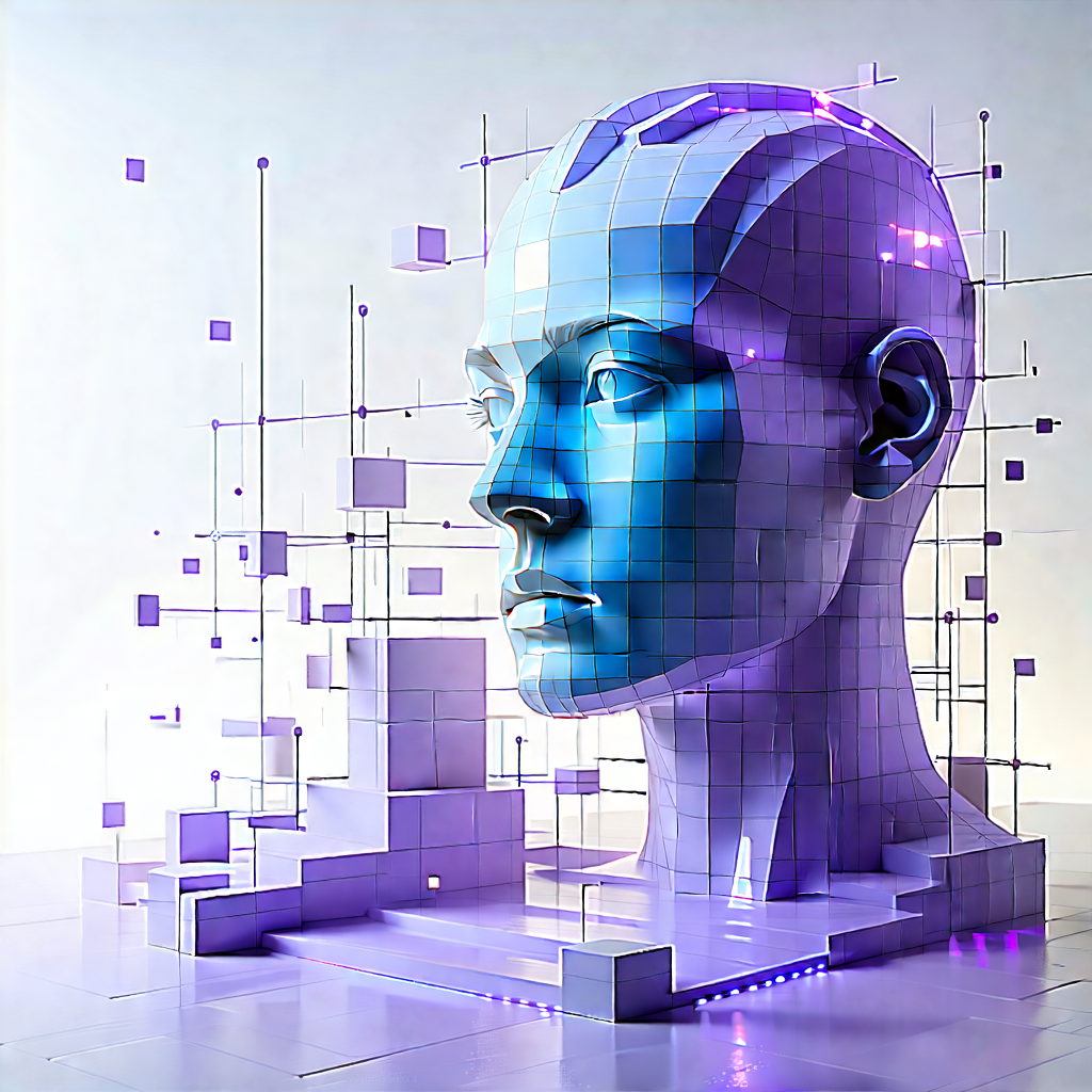 Tech Low Poly: (digital:1.28) transformation visualization