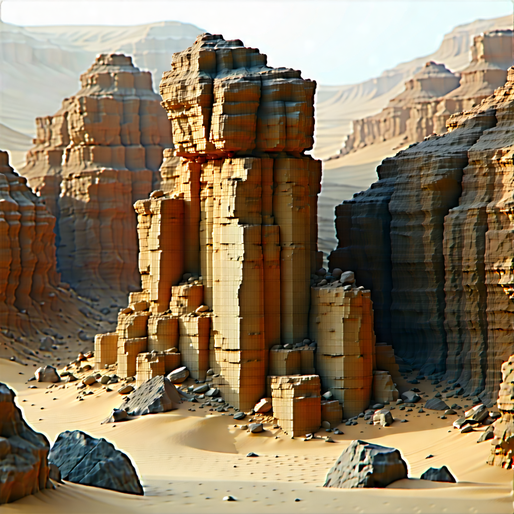Nature Cinema 4d: Rock Formation In Dry Season With Computer-generated (cgi)