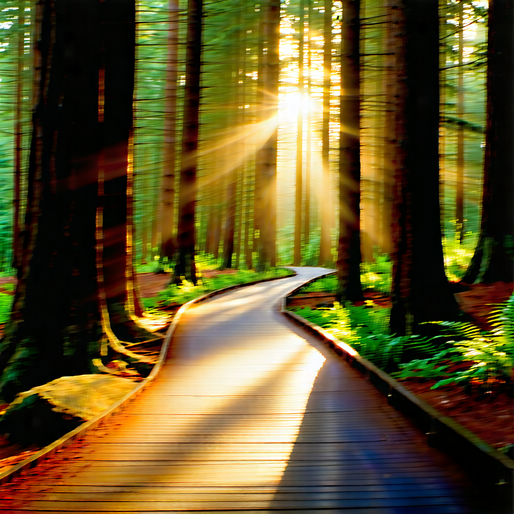 Nature Architectural Photography: Path through redwood forest